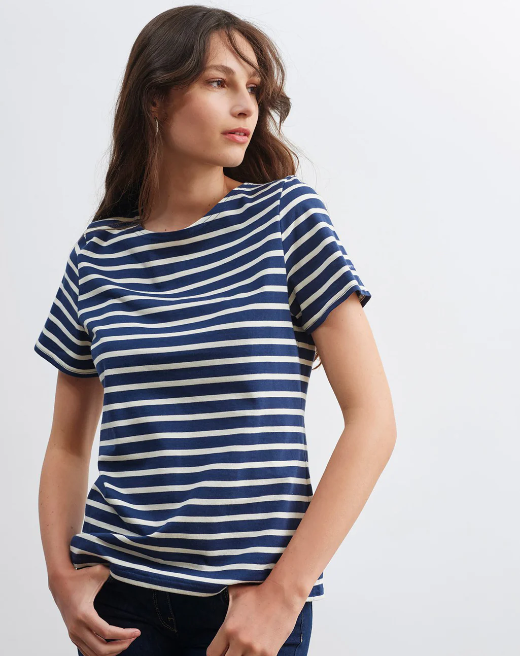 Bretonse marinière met korte mouwen | LICHT KATOEN | Etrille II