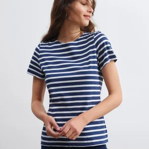 Bretonse marinière met korte mouwen | LICHT KATOEN | Etrille II