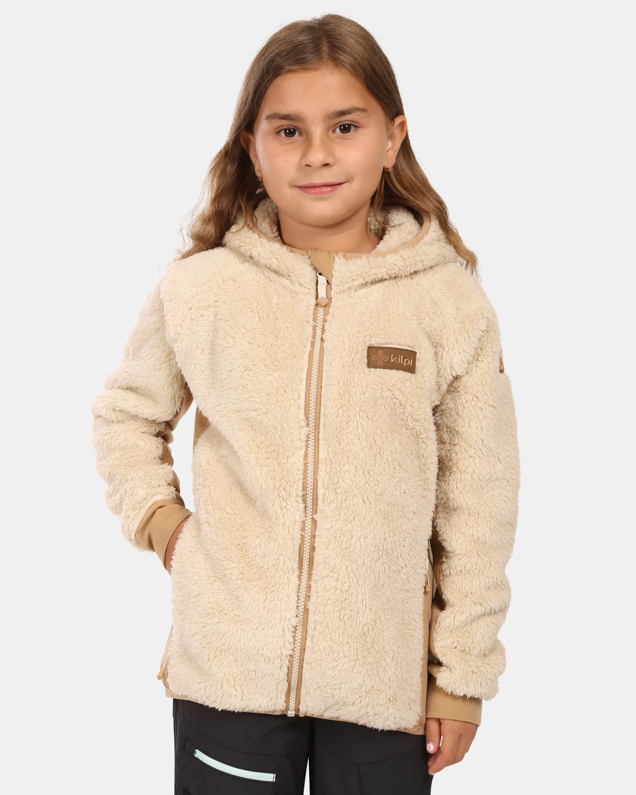 Girl´s hairy fleece hoodie Kilpi NORKA-JG - Afbeelding 3