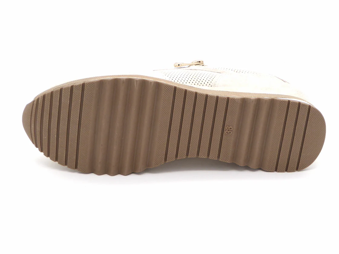 133-11-011 Dames Veterschoenen Sneaker Marco Tozzi 23782-447 Lichtbeige (2546) - Afbeelding 5