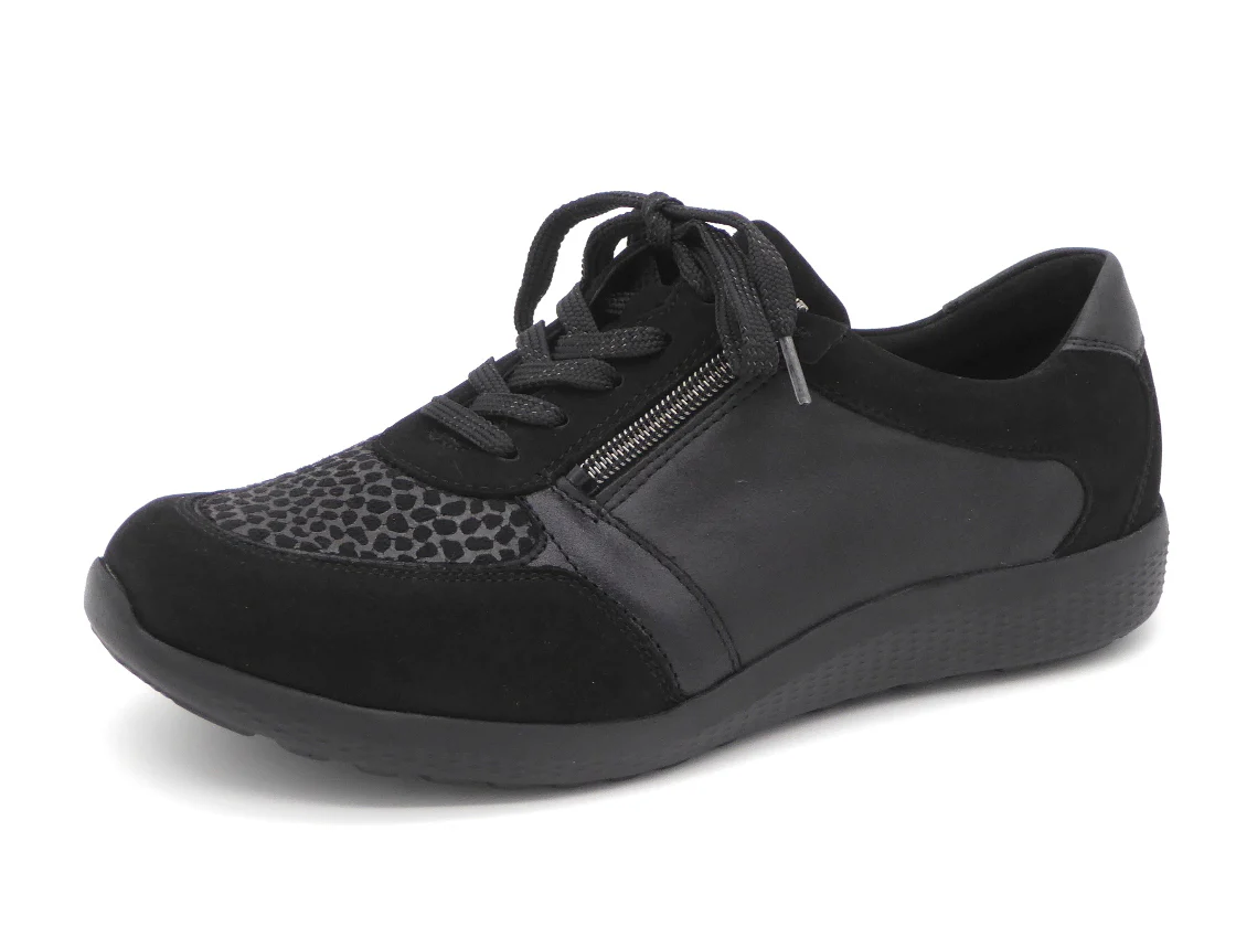 131-99-018 Dames Veterschoenen Comfort Waldlaufer Orthotritt 815M01-312-001 Zwart Wijdte M (3278)