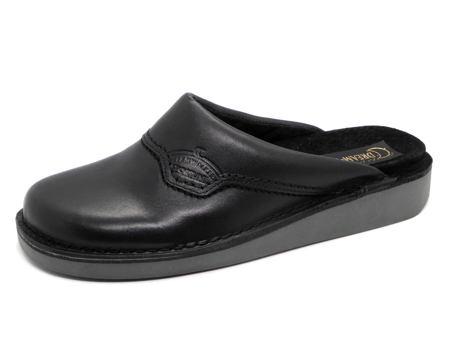 281-99-011 Heren Pantoffel-Muilen Leer Dream-Walkers 230035 Zwart (975)