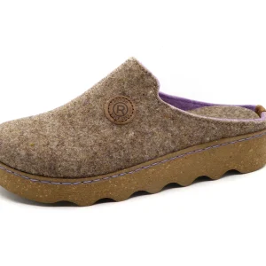 182-19-003 Dames Pantoffel-Muilen Ongevoerd Rohde 6120-17 Donkerbeige  (1499)