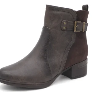 171-29-005 Dames Hoge Schoenen Boot Hak Jana 25374-304 Donkerbruin Wijdte H (2755)