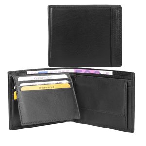 92-67524-9 Lederwaren Heren Portemonnee Bilfolds HJ de Rooy 67-Serie 67524 Zwart  (3057)