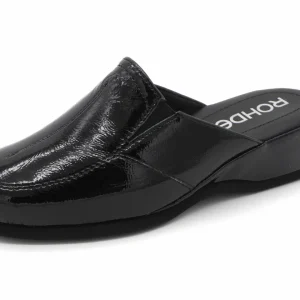 181-95-002 Dames Pantoffel-Muilen Leer Rohde 6142-91 Zwart Lak (2845)