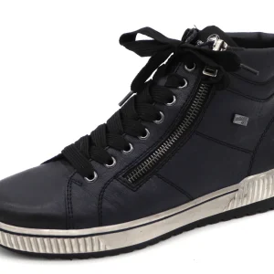 172-79-003 Dames Hoge Schoenen Boot Plat Remonte D0772-15 Donkerblauw  (3335)