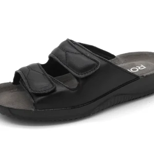 161-99-006 Dames Open Slippers Comfort Rohde 1940-90 Zwart  (3579)