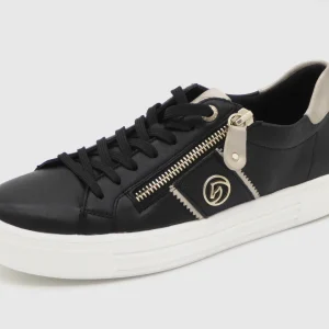 133-91-009 Dames Veterschoenen  Sneaker Remonte D0919-03 Zwart Combi Wijdte G (2956)