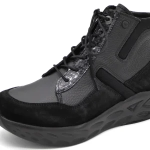 172-99-068 Dames Hoge Schoenen Boot Plat Wolky Leap 0570190-005 Zwart (3391)