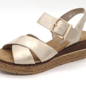 153-15-012 Dames Sandalen Mode Rieker 63795-60 Middenbeige  (2976)