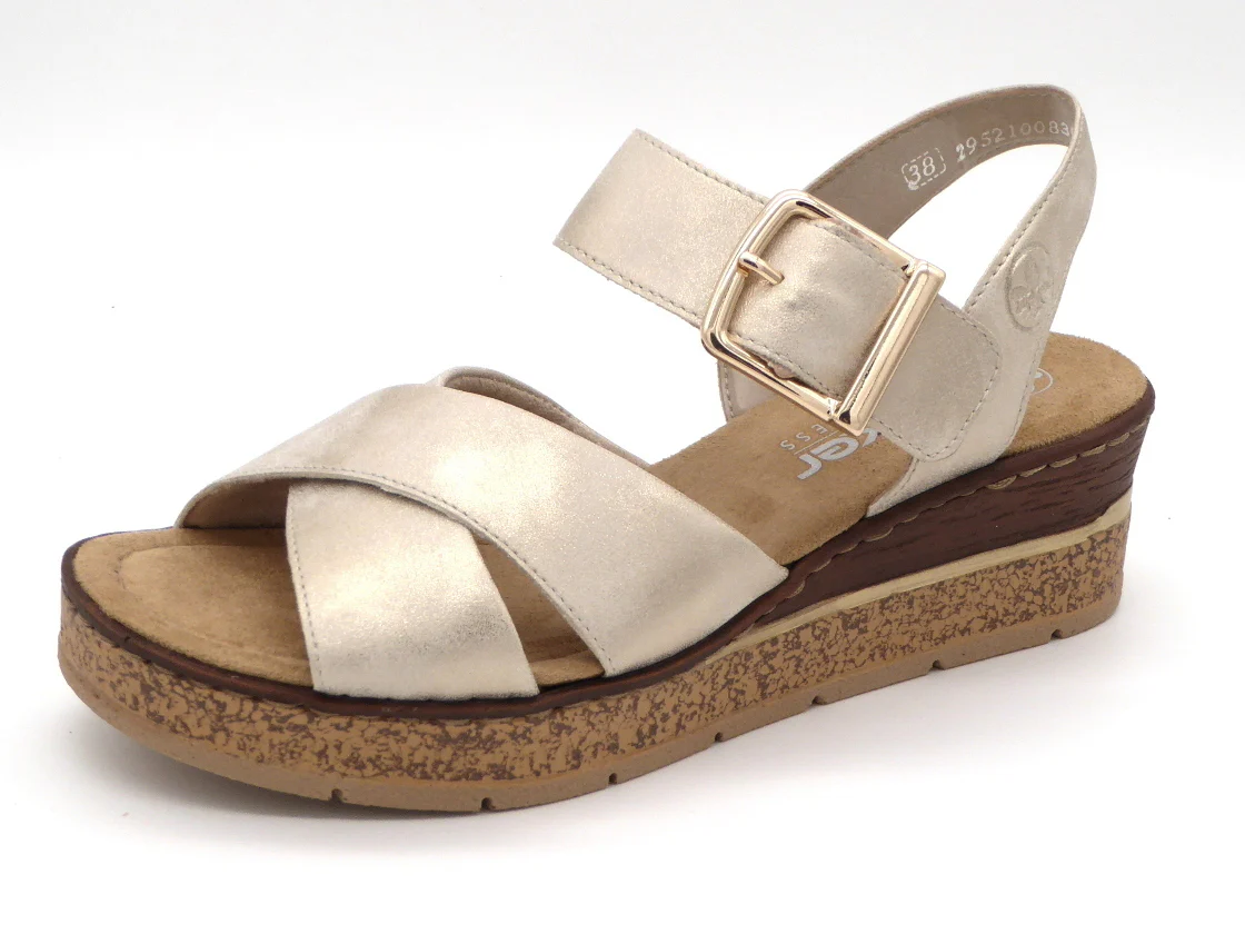 153-15-012 Dames Sandalen Mode Rieker 63795-60 Middenbeige (2976) - Afbeelding 2