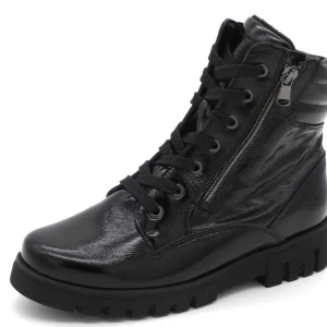 172-95-006 Dames Hoge Schoenen Boot Plat Waldlaufer 723807-143-001 Zwart Lak Wijdte H (3299)