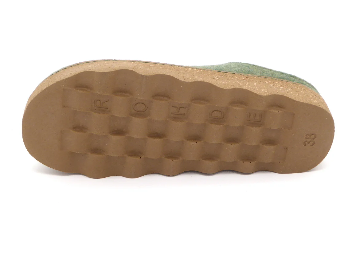 182-65-002 Dames Pantoffel-Muilen Ongevoerd Rohde 6120-62 Middengroen (2859) - Afbeelding 5