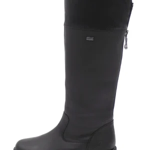 174-99-002 Dames Hoge Schoenen Laars Plat Remonte R6581-04 Zwart (2378)