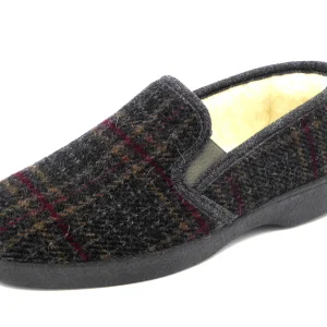 293-91-001 Heren Pantoffel-Gesloten Gevoerd Neles 50204-L Zwart Combi (408)