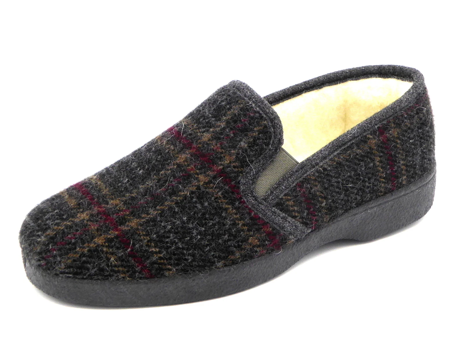 293-91-001 Heren Pantoffel-Gesloten Gevoerd Neles 50204-L Zwart Combi (408) - Afbeelding 2