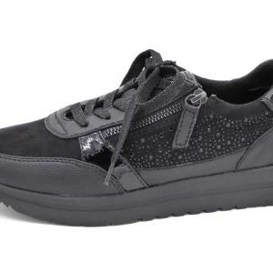 133-99-005 Dames Veterschoenen  Sneaker Jana 23764-001 Zwart Wijdte H (2183)