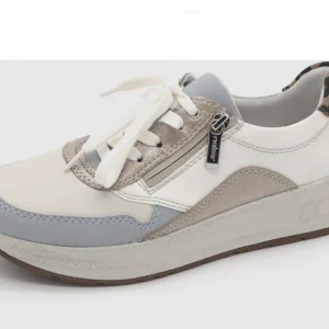 133-11-016 Dames Veterschoenen  Sneaker Rieker N8114-90 Lichtbeige Wijdte H (3546)