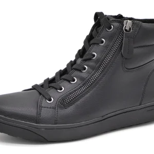 172-99-043 Dames Hoge Schoenen Boot Plat Jana 25269-001 Zwart Wijdte H (2746)