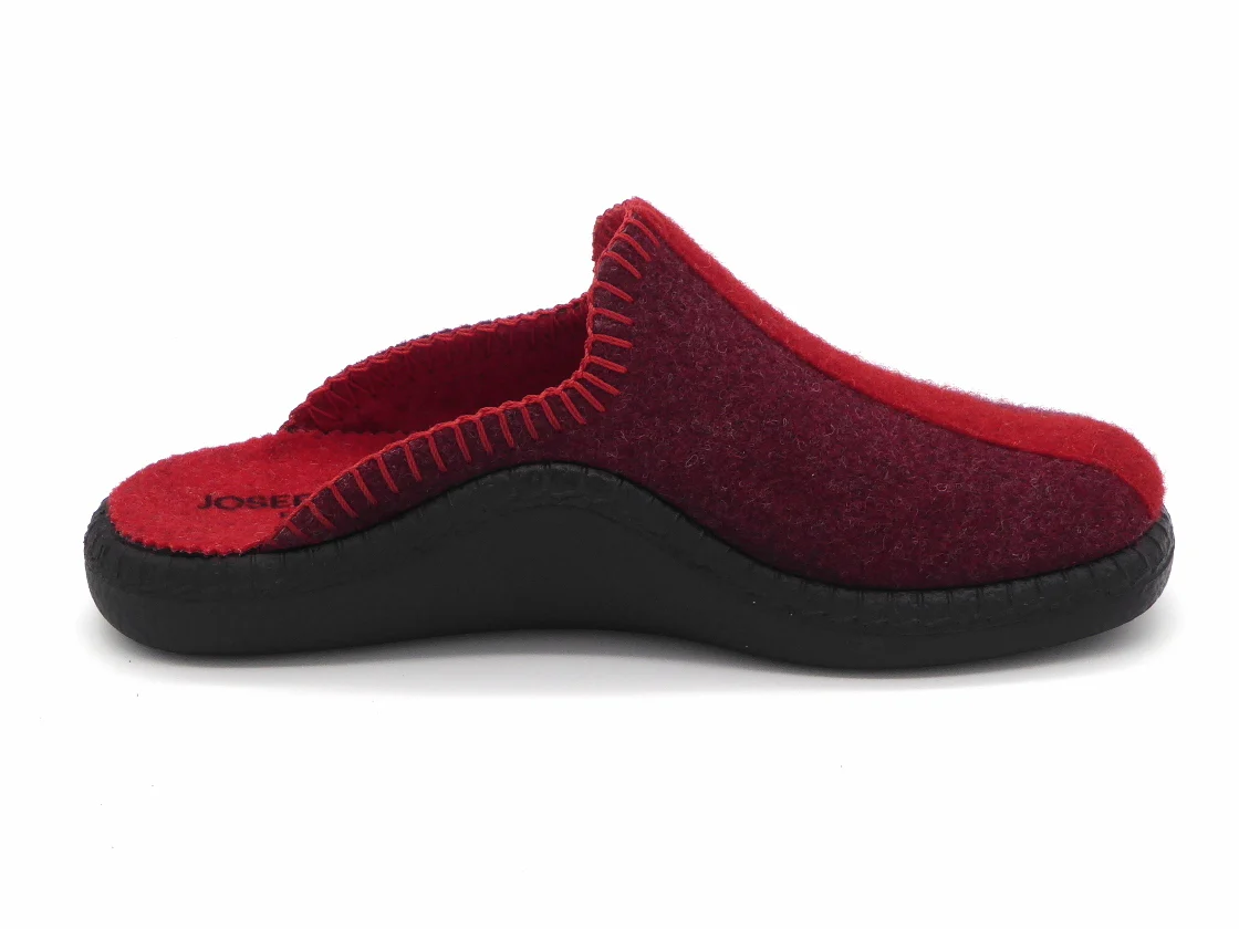182-39-004 Dames Pantoffel-Muilen Ongevoerd Josef Seibel 54702-411 Monaco 62 Donkerrood (3403) - Afbeelding 3