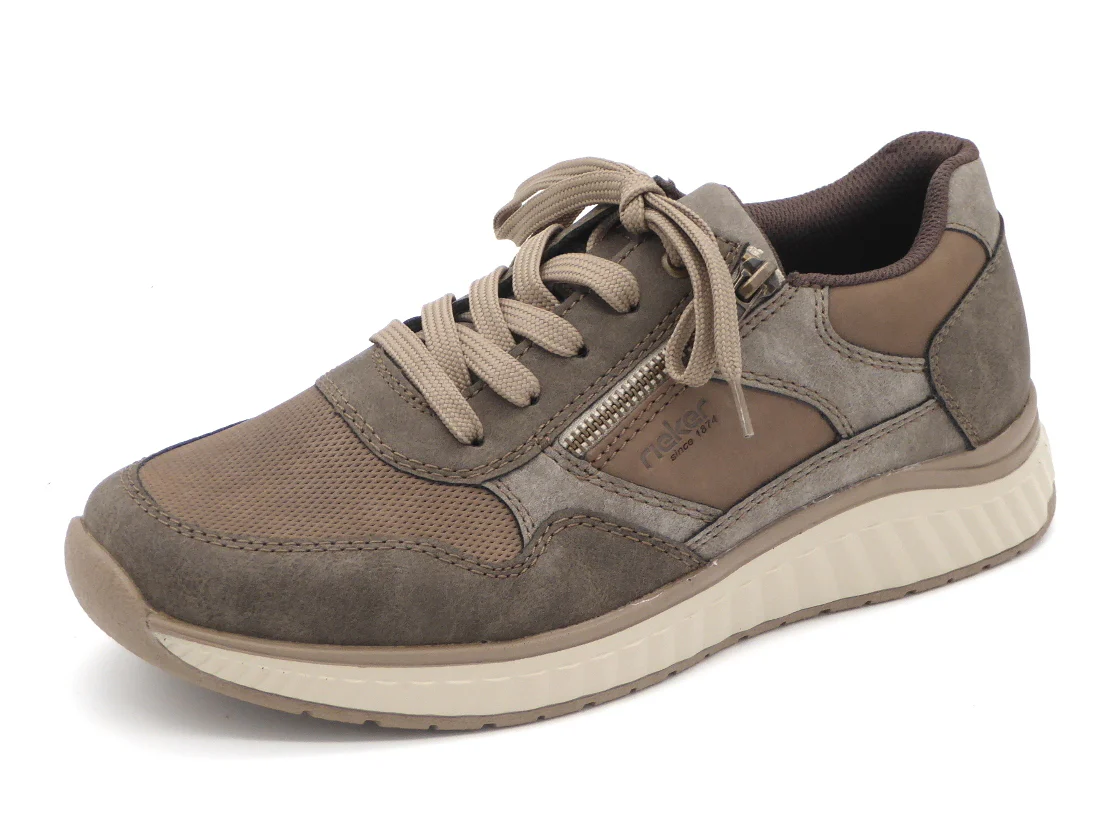232-19-008 Heren Veterschoenen Sportief Rieker B0601-26 Donkerbeige (2988)