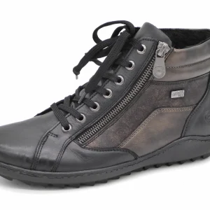 172-91-007 Dames Hoge Schoenen Boot Plat Remonte R1458-03 Zwart Combi  (2771)