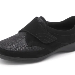 121-99-010 Dames Klittenband Schoenen Comfort Waldlaufer M54306-217-001 Zwart Wijdte M (3287)