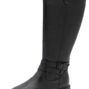 174-99-003 Dames Hoge Schoenen Laars Plat Tamaris 85503-001 Zwart Wijdte H (2210)