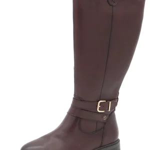 174-29-001 Dames Hoge Schoenen Laars Plat Tamaris 85503-305 Donkerbruin Wijdte H (2213)