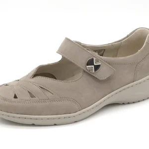 111-15-002 Dames Bandschoenen Comfort Waldlaufer 607309-191-094 Middenbeige Wijdte K (3505)