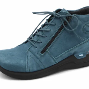 172-75-003 Dames Hoge Schoenen Boot Plat Wolky Why 0660611-880 Middenblauw  (3388)