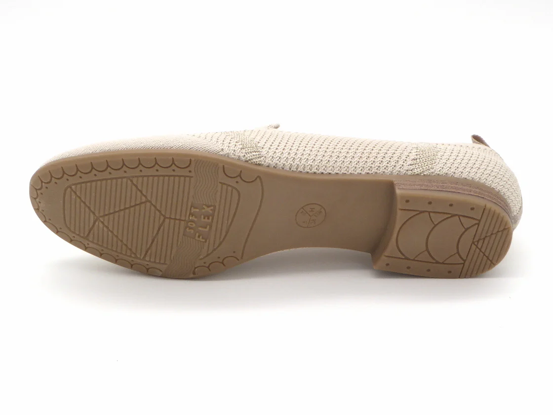 143-11-002 Dames Instappers Ballerina Jana 24266-499 Lichtbeige Wijdte H (2904) - Afbeelding 5