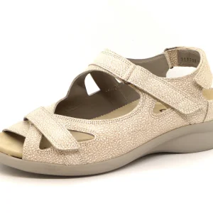 151-15-002 Dames Sandalen Comfort Durea 7376-219-0192 Middenbeige Wijdte K (2362)