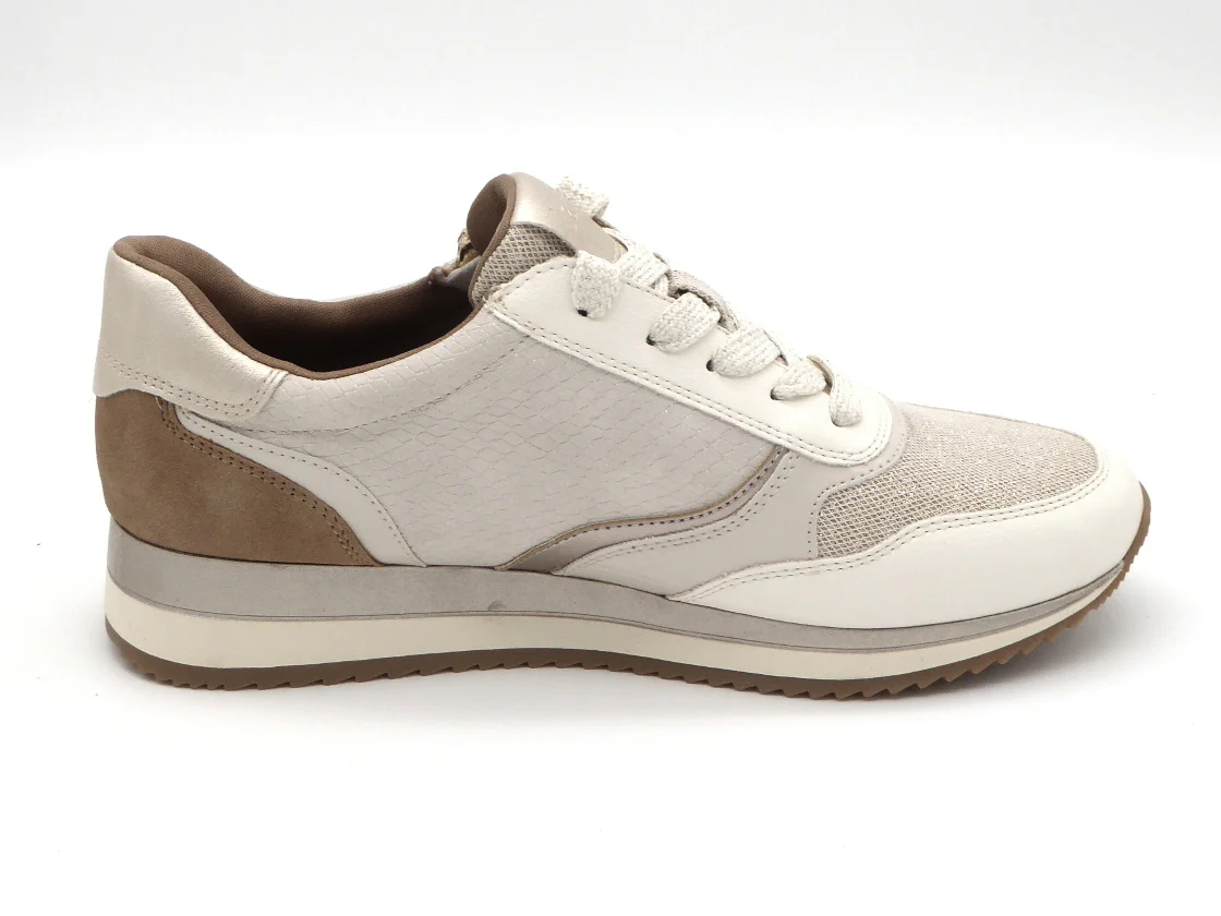 133-11-014 Dames Veterschoenen Sneaker Jana 23774-414 Lichtbeige Wijdte H (3484) - Afbeelding 3