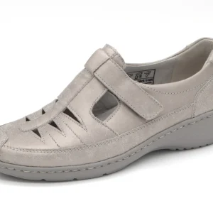 111-81-001 Dames Bandschoenen Comfort Waldlaufer 607501-131-070 Lichtgrijs Wijdte K (3504)