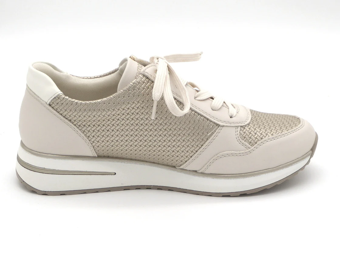 133-11-019 Dames Veterschoenen Sneaker Remonte D1G08/60 Lichtbeige (3534) - Afbeelding 3