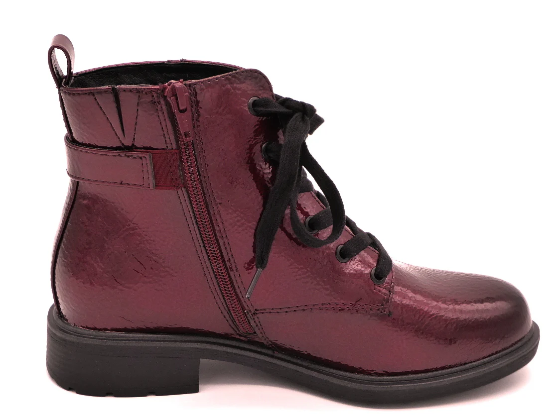 172-39-002 Dames Hoge Schoenen Boot Plat Jana 25278-542 Donkerrood Wijdte H (3352) - Afbeelding 3