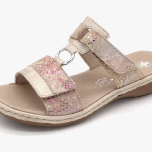 163-15-002 Dames Open Slippers Mode Rieker 659X6-90 Middenbeige  (2577)