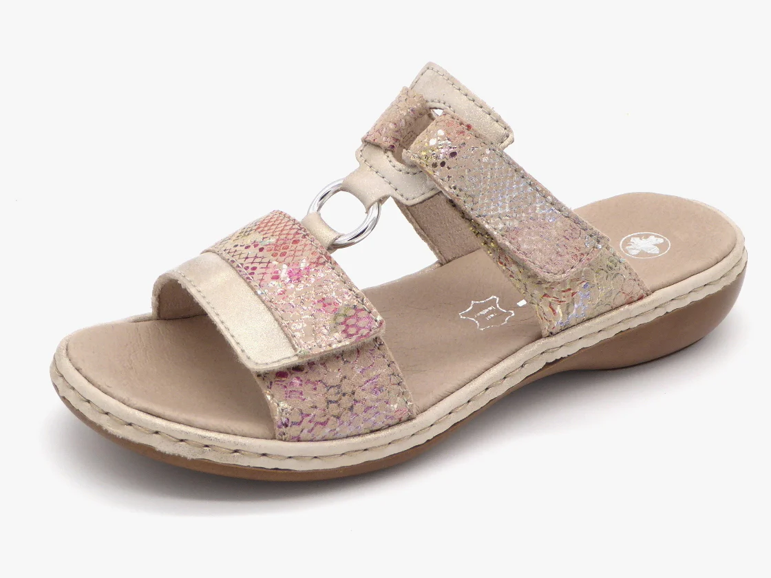 163-15-002 Dames Open Slippers Mode Rieker 659X6-90 Middenbeige (2577) - Afbeelding 2