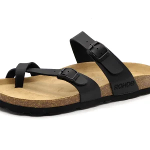 164-99-001 Dames Open Slippers Teenslippers Rohde 5594-90 Zwart  (463)