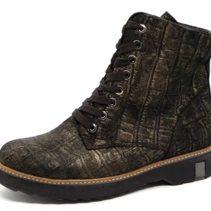 172-29-003 Dames Hoge Schoenen Boot Plat Waldlaufer 683801-113-038 Donkerbruin Wijdte K (2108)