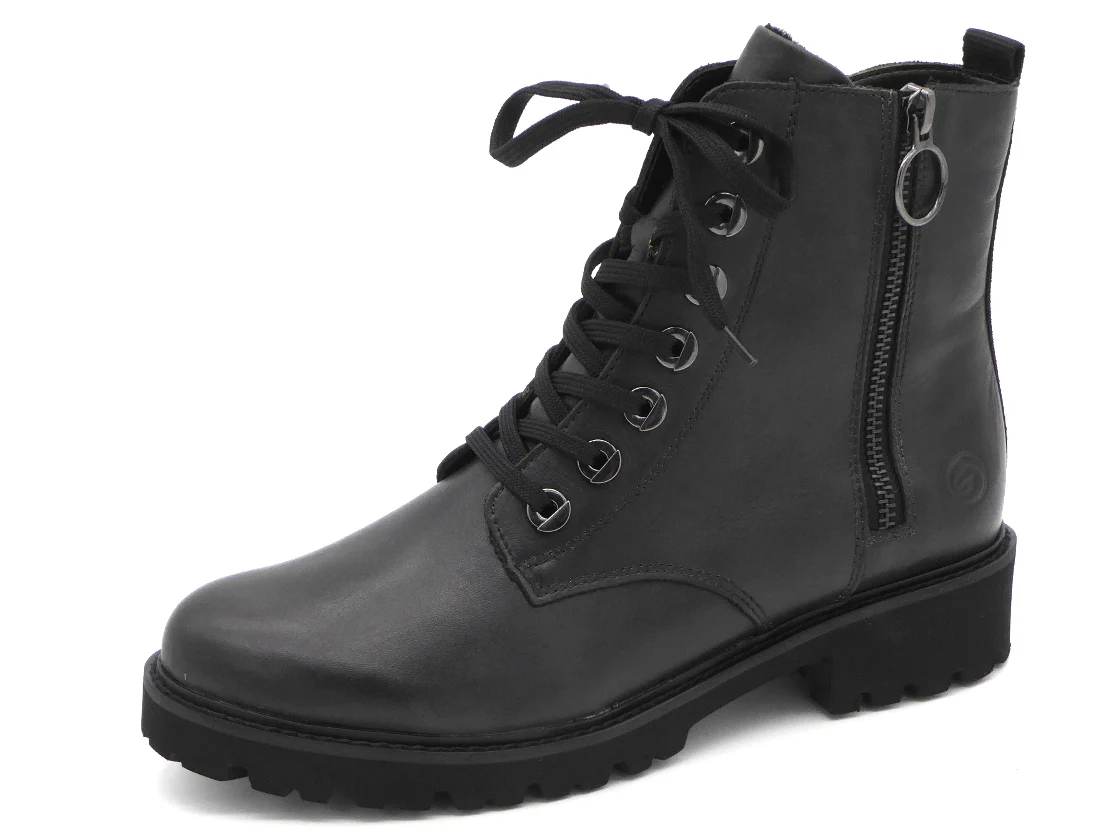 172-69-007 Dames Hoge Schoenen Boot Plat Remonte D8671-56 Donkergroen (3340)