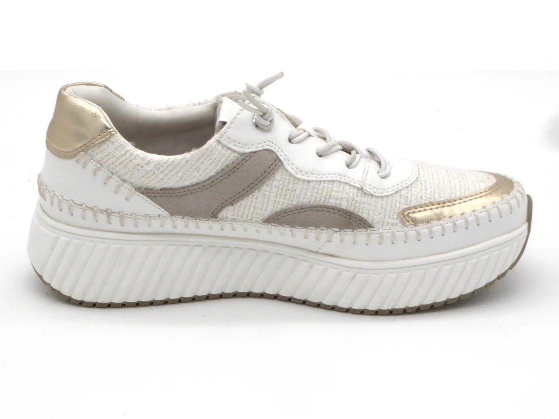 133-09-011 Dames Veterschoenen Sneaker Marco Tozzi 23733-137 Wit Combi (2917) - Afbeelding 3