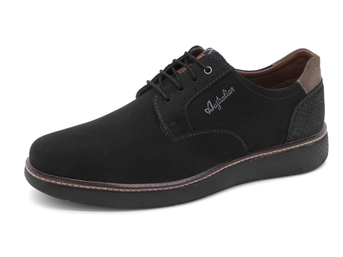 232-99-001 Heren Veterschoenen Sportief Australian Preston 15.1560.03-A00 Zwart (2072) - Afbeelding 2