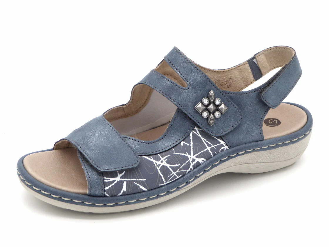 151-75-001 Dames Sandalen Comfort Remonte D7647-16 Middenblauw (1914)