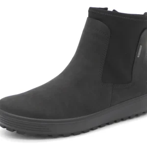 172-99-051 Dames Hoge Schoenen Boot Plat Ecco Soft 7 Tred 450463-51052 Zwart (2806)