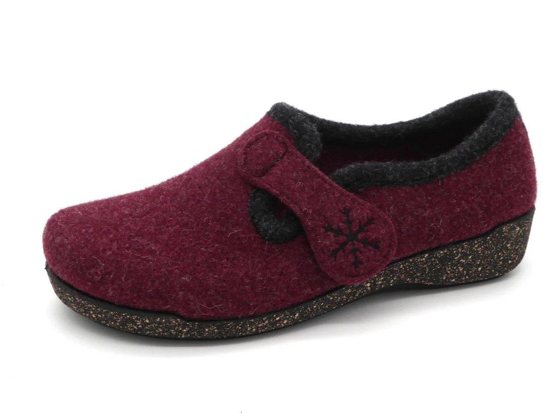 192-39-001 Dames Pantoffel-Gesloten Ongevoerd Fischer 205620-325 Donkerrood (3399) - Afbeelding 2