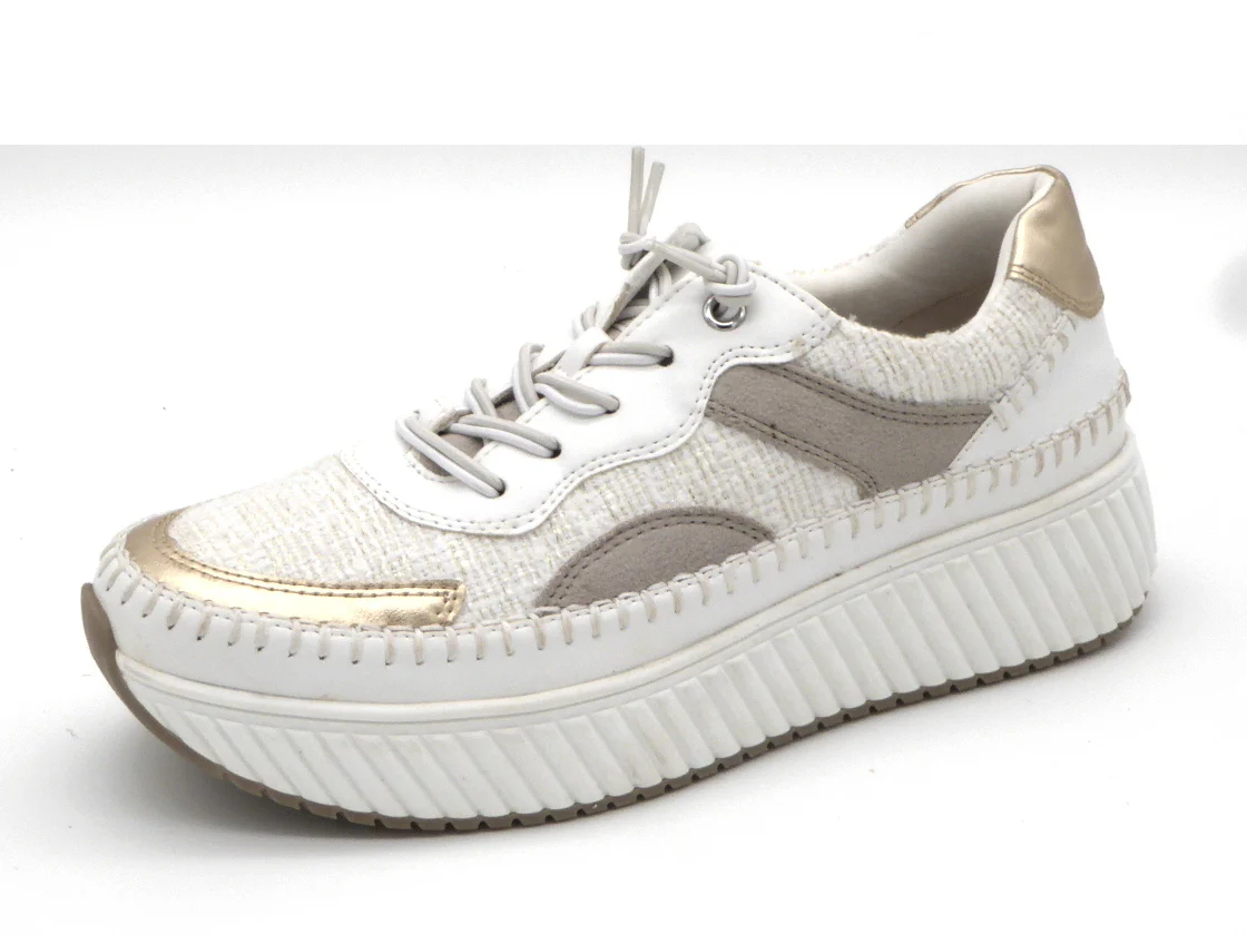 133-09-011 Dames Veterschoenen Sneaker Marco Tozzi 23733-137 Wit Combi (2917)