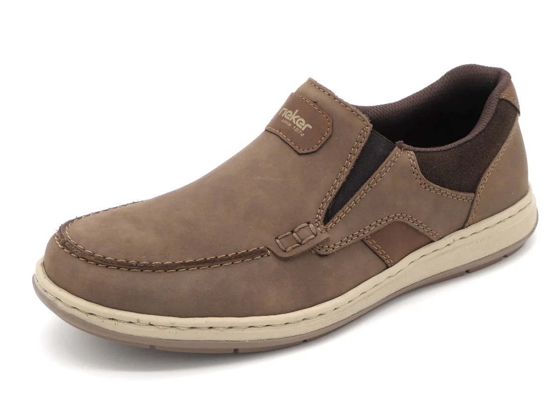 242-19-003 Heren Instappers Sportief Rieker 17368-25 Donkerbeige Wijdte H (2594) - Afbeelding 2